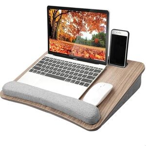 NEW Huanuo Woodgrain Ergonomic Lap Desk Gray Cushion